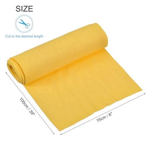 Image of MECCANIXITY 39 inch Elastic Cuffs Ribbed Trims Cotton Fabric Knit Rib Stretch Tape Cuff Sleeve Waistband for Sewing, 6 inch Wide Yellow