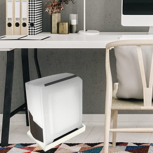 Soporte para CPU bajo escritorio con ruedas para torre PC, cart con 4 ruedas giratorias, soporte móvil para CPU, estante protector para caja PC (Blanco) miniatura 7