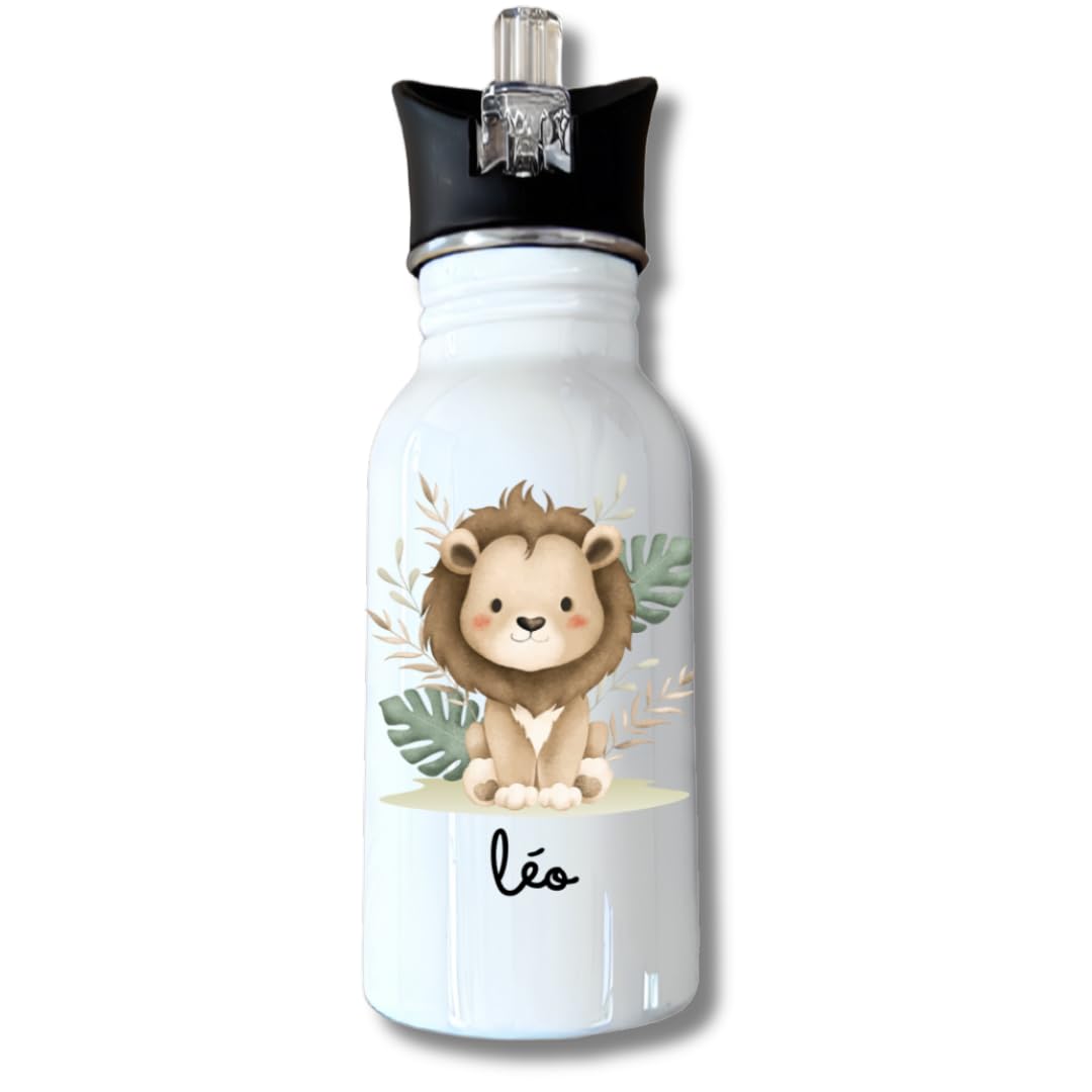 Artiglow Bouteille d'eau personnalisée pour enfants pour l'école, bouteille isotherme