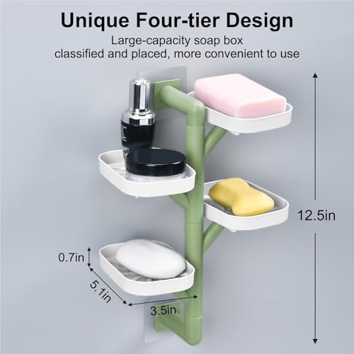 Porte-savon sans perçage à 4 niveaux pour optimiser la douche - 3