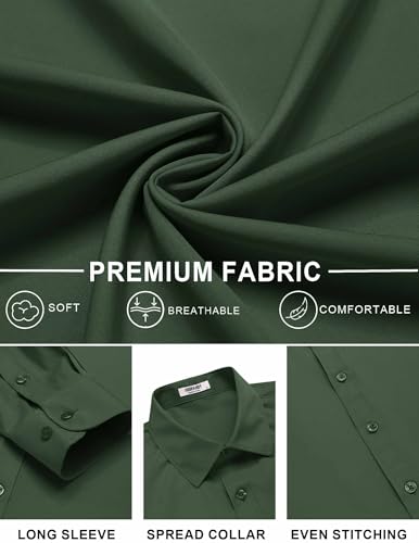 Image of COOFANDY Mens Stretch Dress Shirts Long Sleeve Button Down Shirt Regular Fit Formal Business Shirts