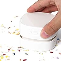 Surplex Mini Tischsauger, Hohe Saugleistung Staub Reiniger, Tischstaubsauger für Reinigung Krümel, Abschraubbarer Auffangbehälter, Mit Ladekabel Bürsten, für Desktop, Haushalt, Büro und Auto