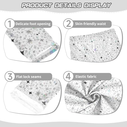 KLL Sliver Glitter Texture Silver Sparkle Toddler Girls' Legging Comfortable Full Length Dance Pants Exercise3