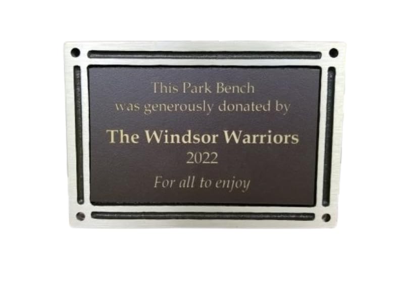 Brown & Gold Outdoor Weatherproof Memorial Plaque with Stainless Steel Screws - Optional Artwork/Symbols Available - Engraving Included (6x8 Inches Brown/Bronze)