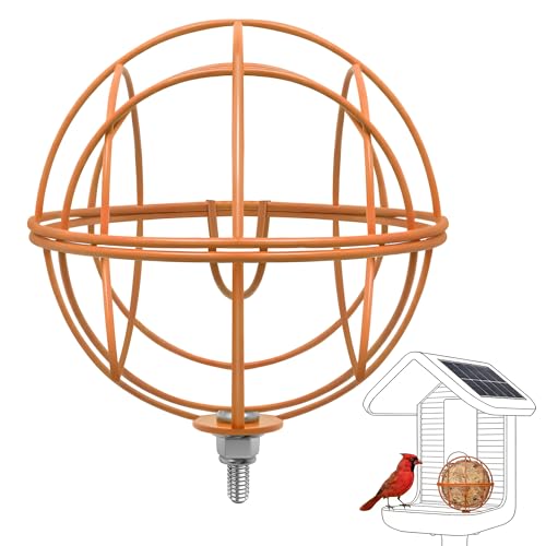 ZIRKOZIR Metal Suet Ball Holder for Bird Buddy, Compatible with BirdBuddy Smart Feeders & Others with Ready 5mm Screw Hole, Durable Accessory & Add-on Attachment for Bird Feeders (Orange)