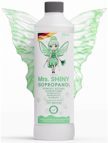 Mrs. SHINY - Isopropilico 70% - Alcohol de limpieza de alta pureza | Ideal para limpieza y desengrasado - Alcohol para fricciones 750 ml