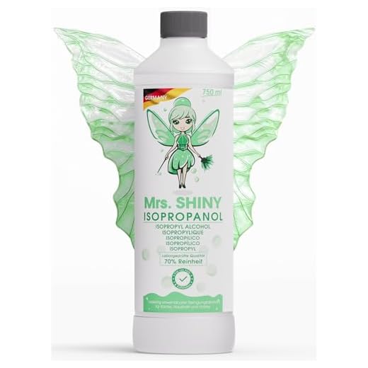 Mrs. SHINY - Isopropilico 70% - Alcohol de limpieza de alta pureza | Ideal para limpieza y desengrasado - Alcohol para fricciones 750 ml