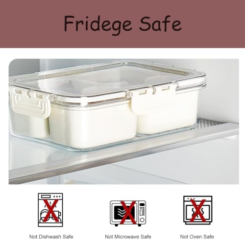 Image of 4-Compartment Spice Storage Container, Airtight Seasoning Box with Clear Lid & Locking Clips, Kitchen Condiment Organizer for Dried Herbs, Spices & Snacks
