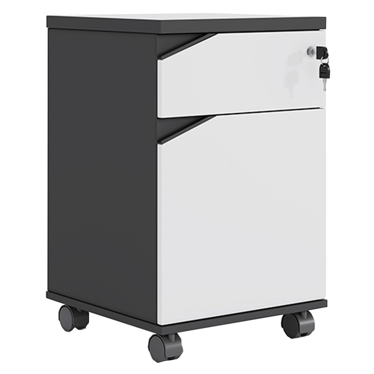 ASerZenith Vertical File Cabinet - Wooden Storage For A4 And Letter Documents - Lockable Security For Office Or Home Use,/White-One Size