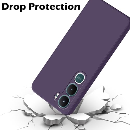 Image of amazon basics Back Cover for Vivo Y31 5G | Ultra Slim Soft Rubberised Case | Matte Silicone Flexible Mobile Case | Camera Protection - Purple