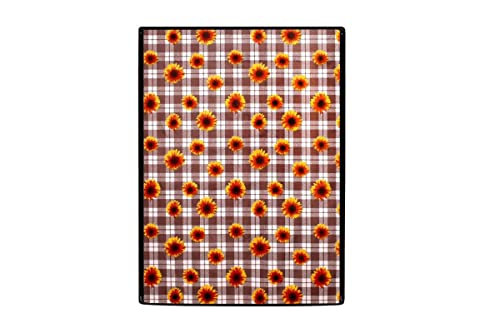 Image of Stylista Washing Machine Cover Compatible for Bosch 8 kg Front Load WAT24463IN Gingham Floral Pattern Coffee