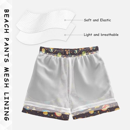 JUNZAN Snooker Stars Brown Toddler Swimming Suit Quick Dry Boys Kayaking Shorts Kids Swimwears Youth' Presents 2T4