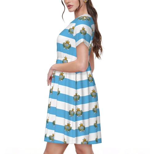 Robe d'été Saint-Marin anti-transpiration manches courtes légères pour femme