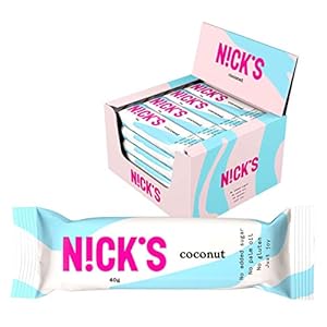NICKS Keto bar Coconut, chocolade kokosrepen zonder toegevoegde suiker, glutenvrij (15x40g)