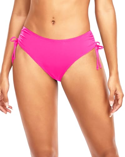 Image of Daci Women Mid Waist Bikini Bottoms - Full Coverage Swim Bathing Suit Bottom Side Tied Swimsuit Bottoms