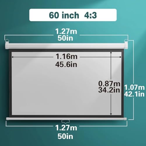 Pantalla de proyección manual 60 pulgadas para pared miniatura 6