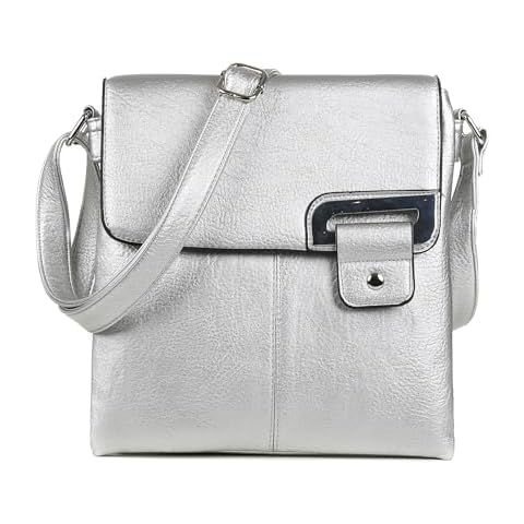 AOSSTA Women's Silver Cross Body Bag Cover