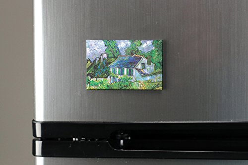 Buttonsmith Vangogh Houses Magnet - Set Of 2 1.75" X 2.75" Rectangle Magnets - Made In The Usa #TOP3