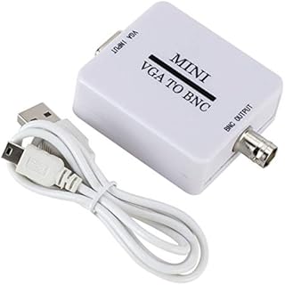Queen.Y Mini HD VGA to BNC Video Converter 1080P VGA to BNC Output Surveillance Video Converter Adapter or DVR DVD Player Support PAL NTSC, for Video Conferencing Home Computer Image Conversion