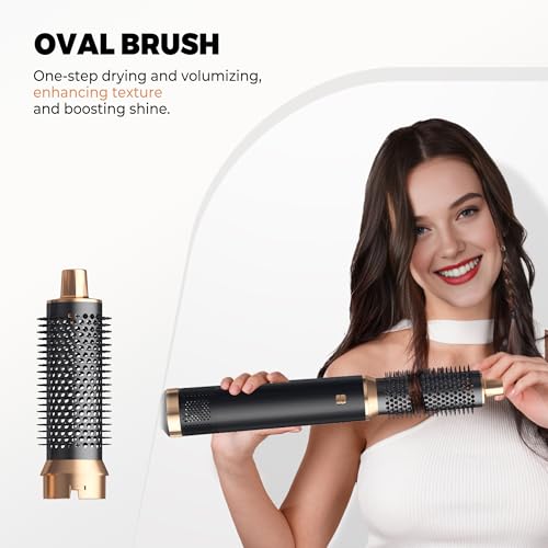 Image of 5 in 1 Blow Dryer Brush, Upgrade Hair Dryer Brush Set Negative Ion Air Styler Curling Wrap Air Curler, Hot Air Brush Curling Iron Hair Styling Tools As A Gift for Straight /Curl /Dry /Smooth