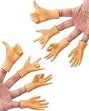 AQKILO Tiny Hands Finger Puppets Set, 4 Pairs of Left and Right Hands, Mini Novelty Toys for TikTok, Skits, Gag Gifts, and Classroom Fun