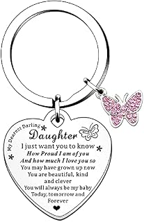 HULALA Daughter Gifts from Mum Dad Daughter Keyring Key Chain for Birthday Christmas Graduation Gifts