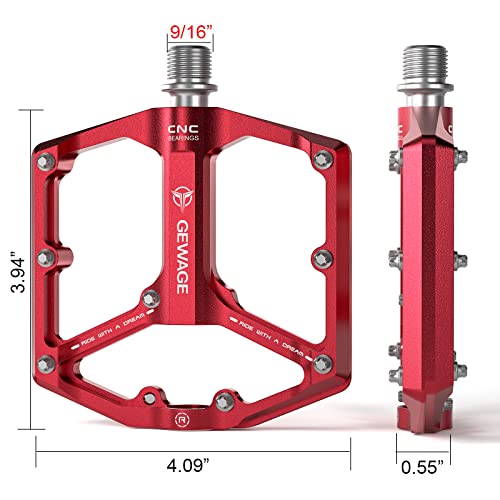 image for GEWAGE Road/Mountain Bike Pedals - 3 Bearings Bicycle Pedals - 9/16”
