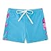 AIDEAONE Big Girls 2-Piece Rash Guard Set Fashion Bathing Suit UPF 50+ Blue Swimsuit for 7-8 Years