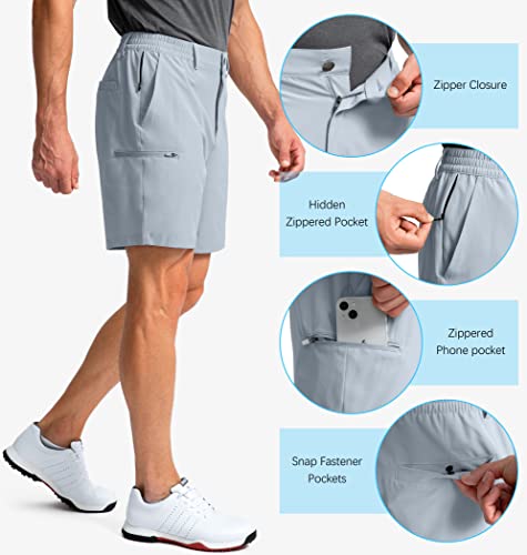 Image of Pinkbomb Men's Golf Shorts with 6 Pockets Stretch Quick Dry Hiking Work Dress Shorts for Men