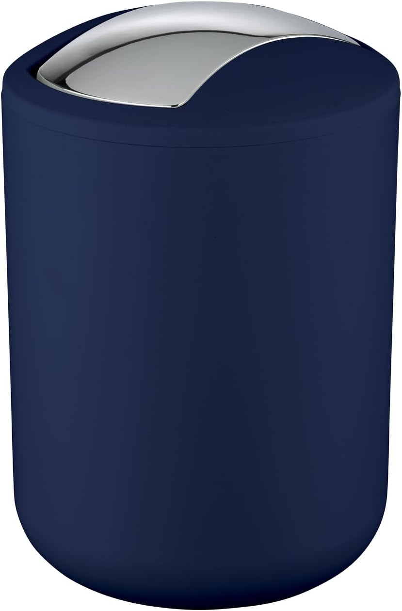 WENKO Brasil Swing Cover Bin, 2 l, Dark Blue