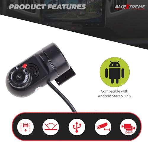Image of AllExtreme U11 Car Dash Cam 720P Loop HD Video Recorder Wide Angle Lens Android Stereo Compatible Front Camera with Night Vision and USB Interface