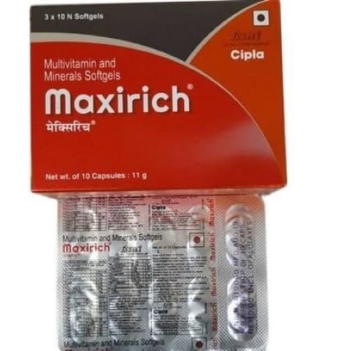 Maxirich daily Multivitamin capsule pack of 6 Strips X 10 Capsules Each