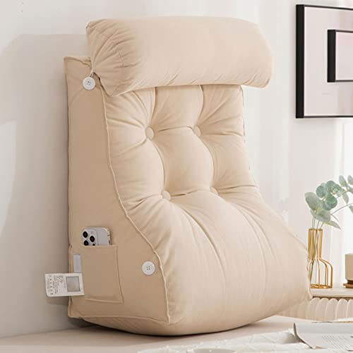 SUNMME Almohada De Lectura con Respaldo,Almohadas lumbares,Cojines Grandes Lectura,Almohadas Antireflujo Ergonómicas,cojín con Forma de cuña para Cama/Sofá/Suelo