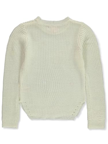 Pink Angel Girls' Rainbow Hearts Sweater - White, 2t2