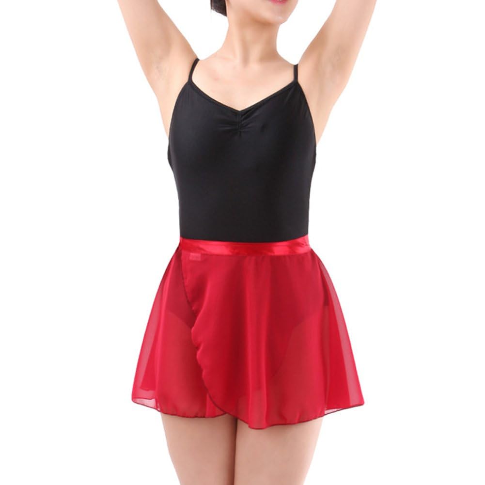 MUNAFIE Robe de Ballet pour Femme - Taille réglable - en Mousseline de Soie - Jupe enveloppante - Jupe de Danse pour Femme et Fille