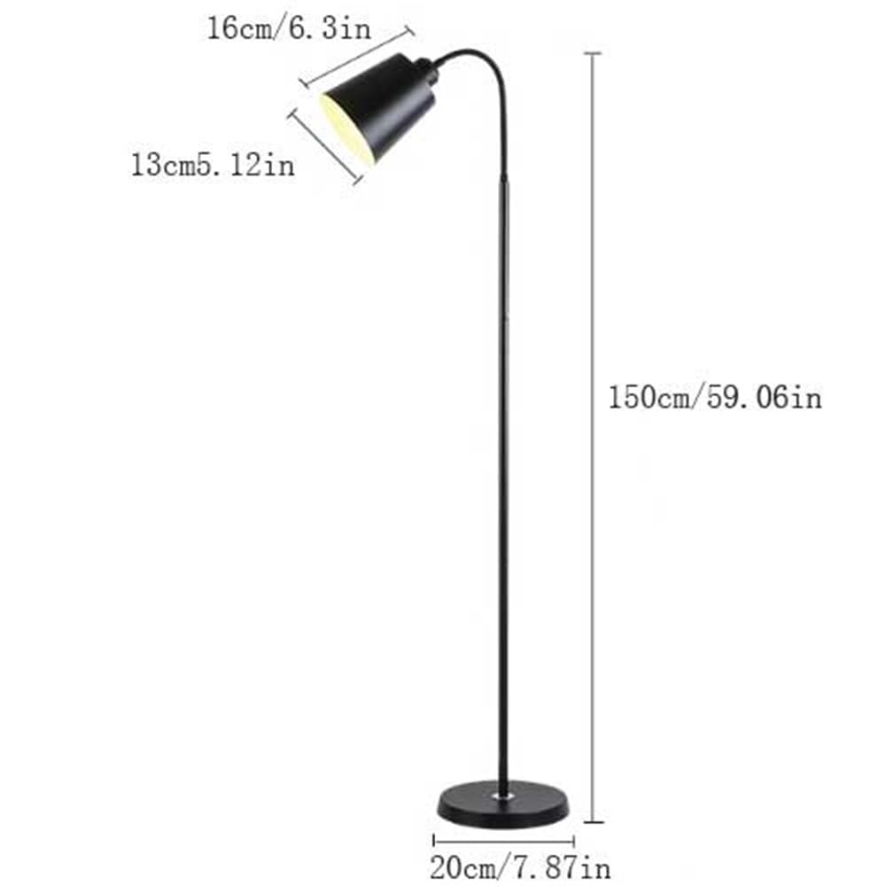 Lampa podłogowa Czarna lampa stojąca do salonu, gabinetu, sypialni, biura, czytania, nowoczesna, z abażurem