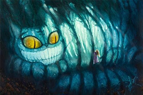 Christopher Clark Alice in Wonderland Cheshire Cat Cheshire Woods Reproduction Gallery Wrapped Canvas Wall Art 12 Inches x 18 Inches
