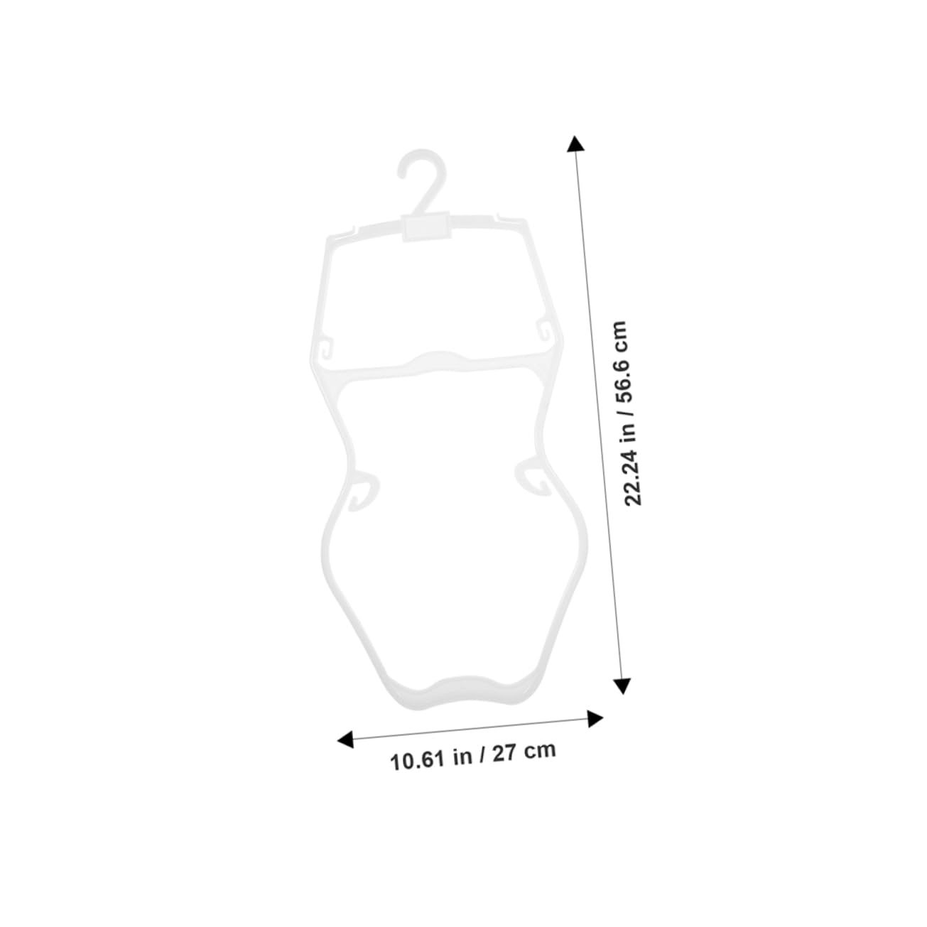 KOMBIUDA Versatile Boys and Girls's Swimwear Hangers 10 Pack Plastic Suit Hangers Sturdy Anti-Slip White