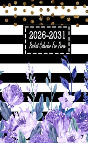 Pocket Calendar 2026-2031 For Purse: 72 Month-January 2026 Through December 2031 with Holidays & Motivational Quotes, Small Size 4x6.5, Aesthetic Design image 2