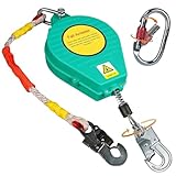 ✅【Seguro y fiable】: Este equipos anticaída retractil cuenta con un gancho autoblocante giratorio de 360°, forjado en acero inoxidable, que previene eficazmente el aflojamiento, el rebote y la deformación. Combinado con un cable de acero antirrotación, evita que el cable se enrede durante la operación, mejorando la eficiencia del trabajo. También ofrecemos diferentes tamaños de 3 a 20 m para satisfacer sus diversas necesidades operativas.