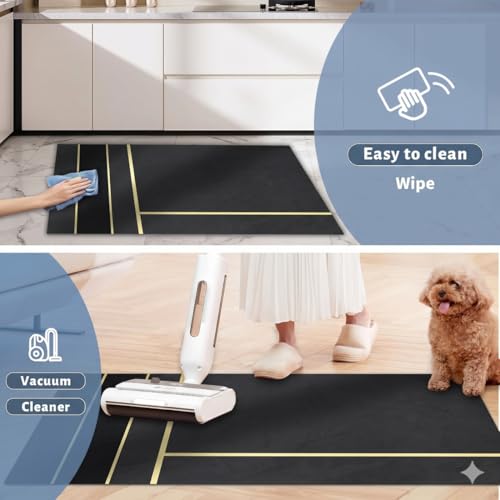 Image of Kitchen Anti Slip Mat for Floor, Waterproof Washable Kitchen Mats, Non Slip Kitchen Floor Mats for Home, Soft Mats for Kitchen, Kitchen Mats for Floor Anti Slip (Black MAT)