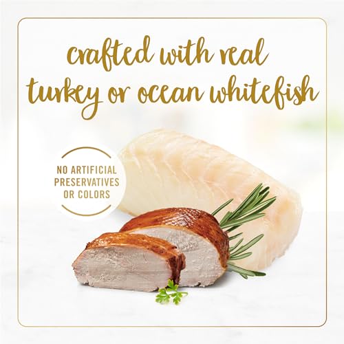 Image of Purina Fancy Feast Kitten Tender Ocean Whitefish Feast and Tender Turkey Feast Wet Kitten Food Variety Pack - (2 Packs of 12) 3 oz. Cans