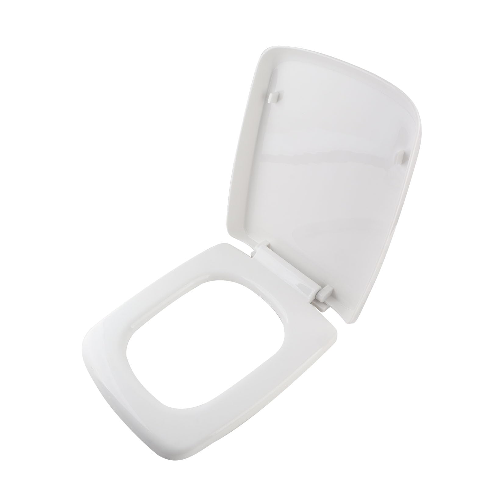 Ejoyous Copriwater Quadrato Bianco, Sedile WC Facile da Pulire Design | Materiale in PP, Accessorio Bagno, Adatto WC Standard, Coperchio Removibile