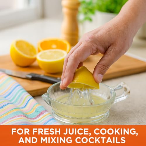 Image of HIC Citrus Juicer Reamer with Handle and Pour Spout, Heavyweight Glass