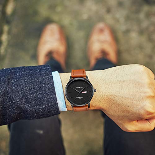 Fashion Quartz Watches Men Luxury Brand Waterproof Leather Strap Men's Analog Wrist Watch with Date Watches for Man