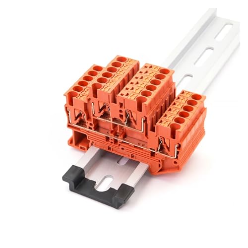 Connecteurs électriques doubles PTTB-2.5 bleu à ressort push-in rail DIN - 6