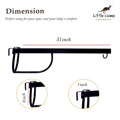 Image of New Born Baby Window Cradle Hanger Rod | Weight Capacity Up to 20Kg | Age from 0-24 Months | Round Molded Cradle Hanger (Black) Iron