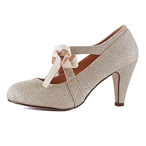 Guilty Heart Women's Kitten Heels Mary Jane Pumps Round Toe Dress Shoes -2022 New Improved Padding