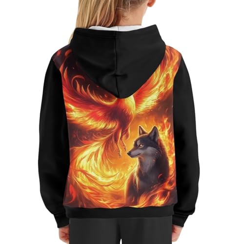 Image of WELLFLYHOM Boys Hooded Sweatshirts Hoodie Pullover Cool Graphic Crewneck Blouses Size 6-16