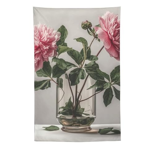 Tapisserie murale fleurs de pêche GFLFMXZW 152x228 cm pour décoration de salon et chambre